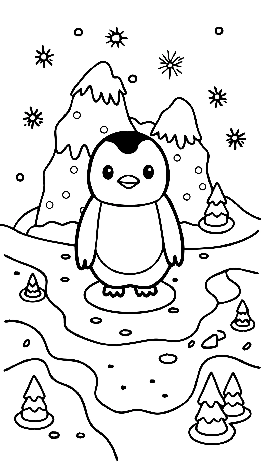 coloring page penguin